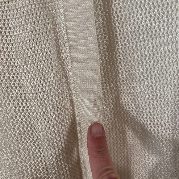 Ann Taylor Cardigan Women's Medium Off White Open Knit Open Front Long Sleeve - Picture 4 of 10